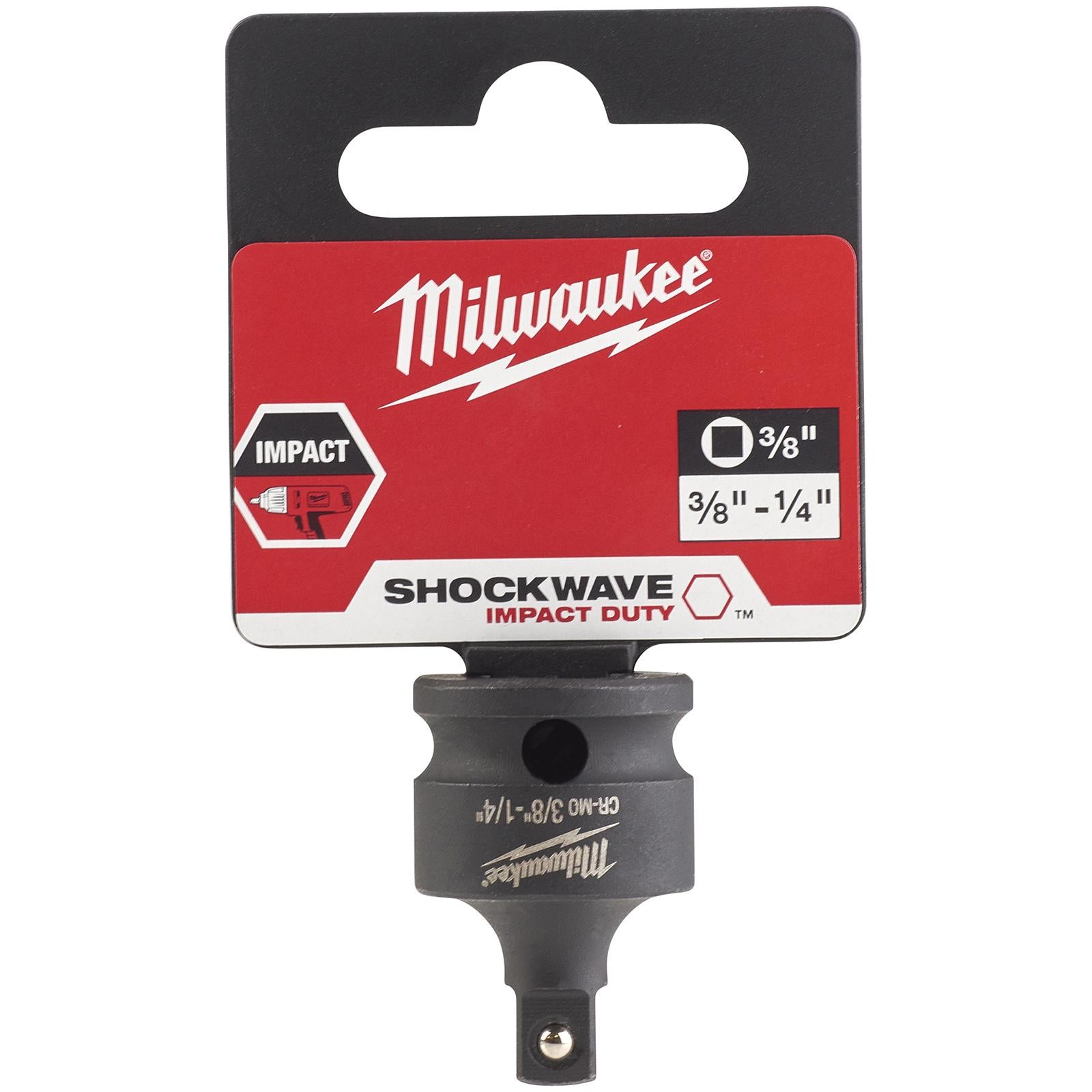 Milwaukee Impact Socket Adaptor 3/8" Drive Female to 1/2" Drive Male Shockwave Impact Duty