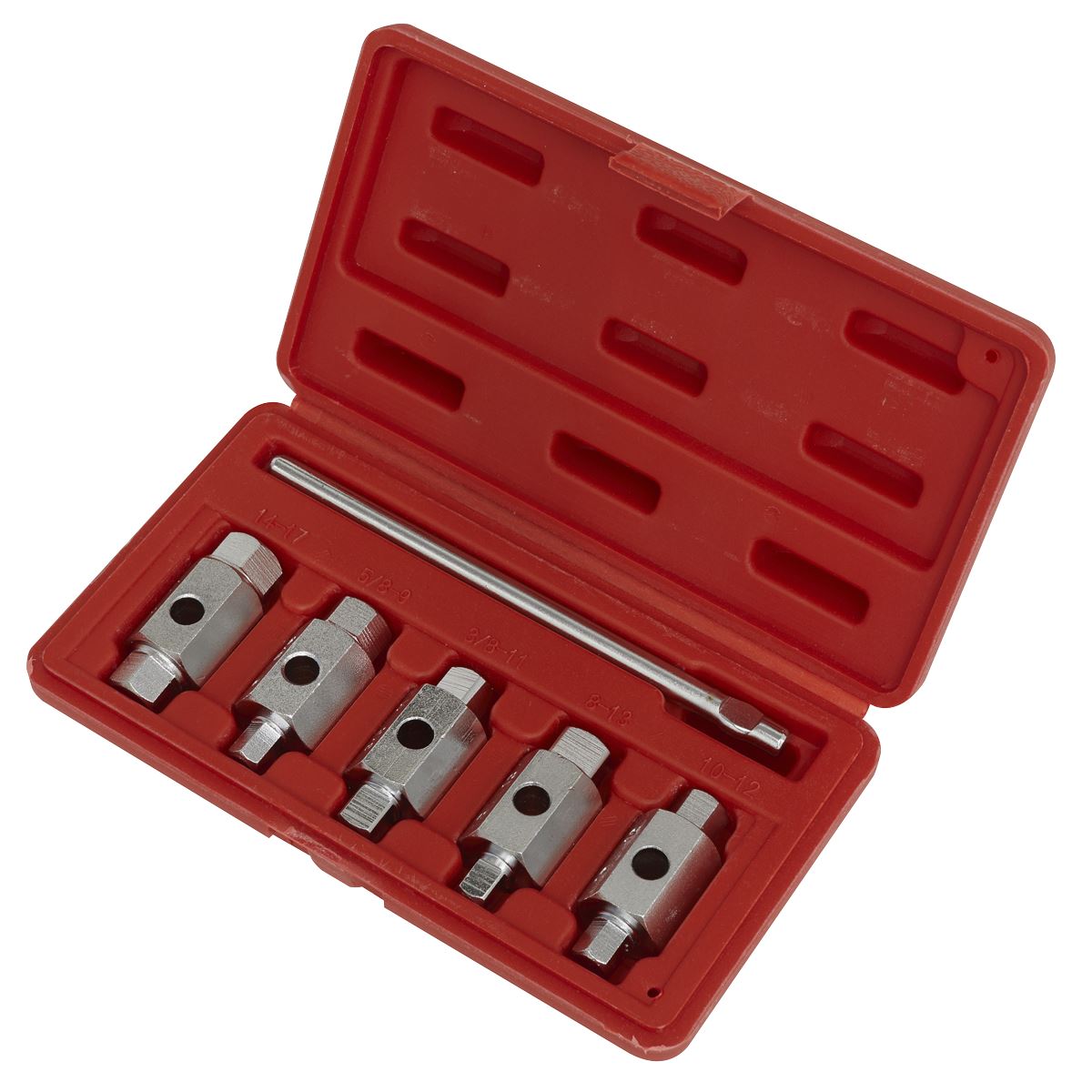 Sealey 6 Piece Double End Drain Key Set Engine Gearbox Sump Plug in Case