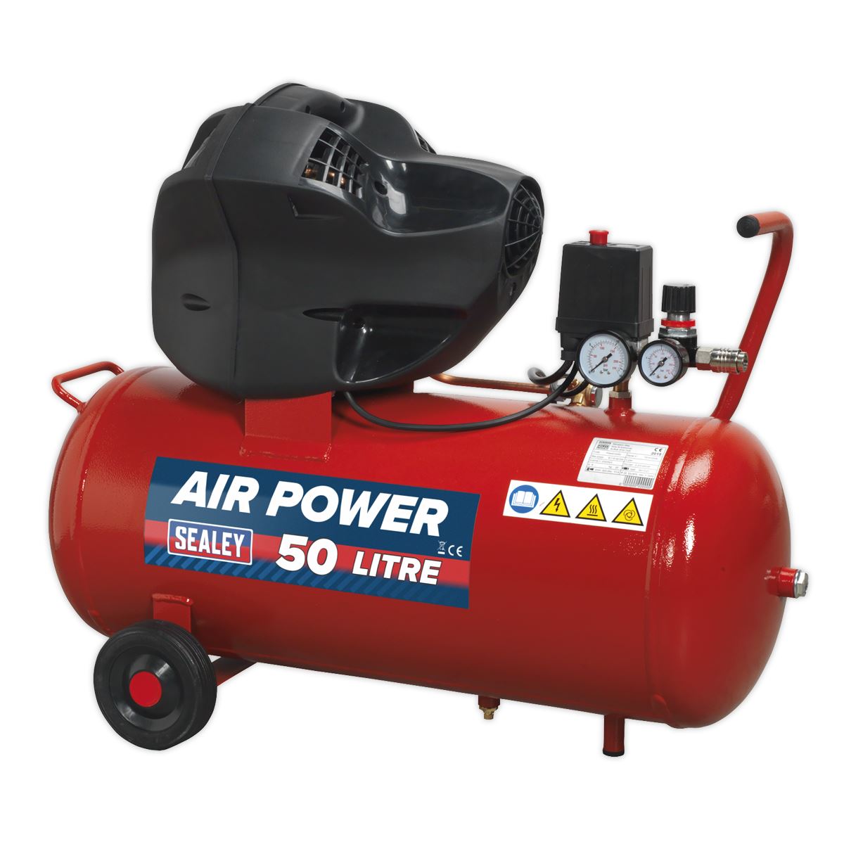 Sealey Air Compressor 50L V-Twin Direct Drive 3hp Oil Free