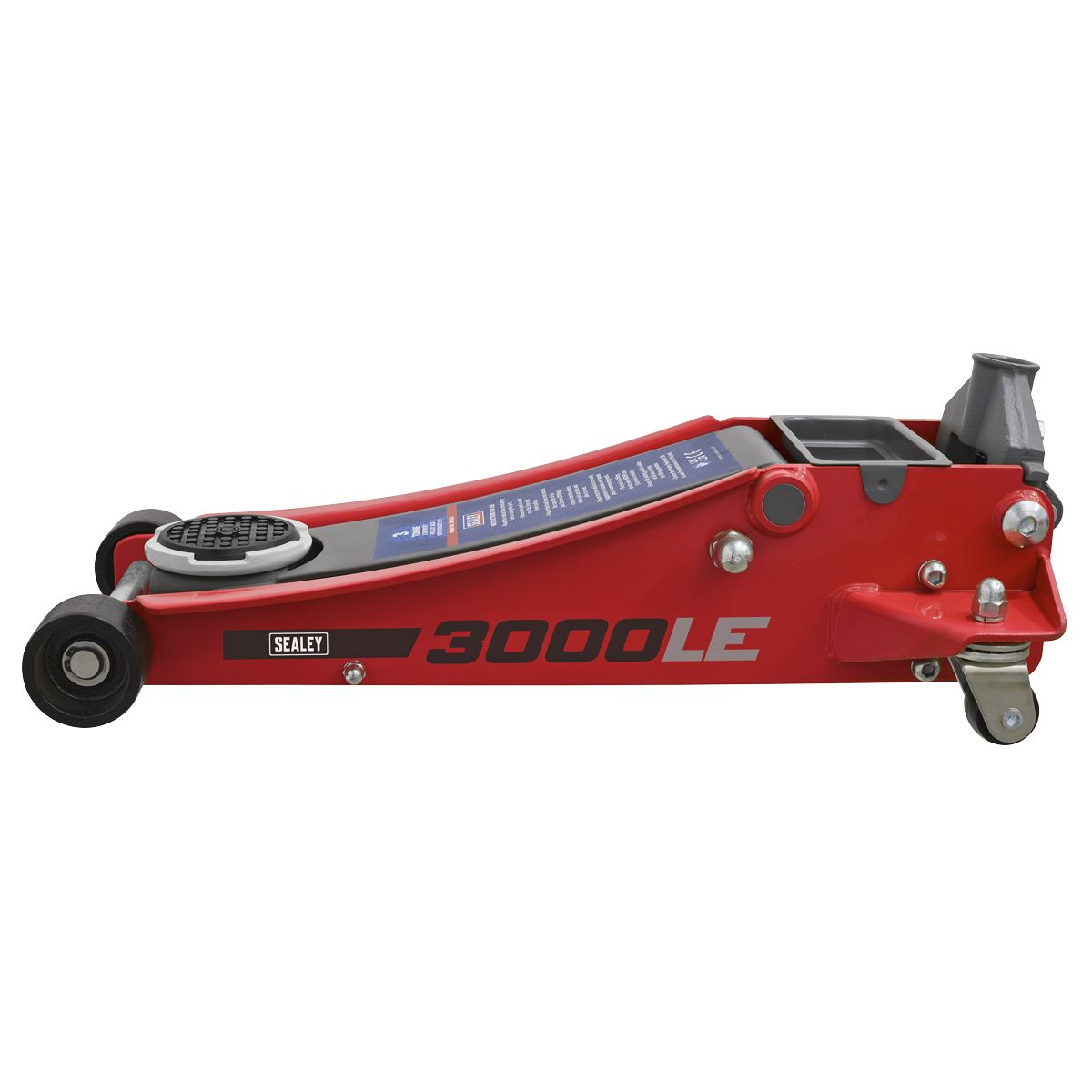 Sealey Low Profile Trolley Jack with Rocket Lift 3 Tonne - Red