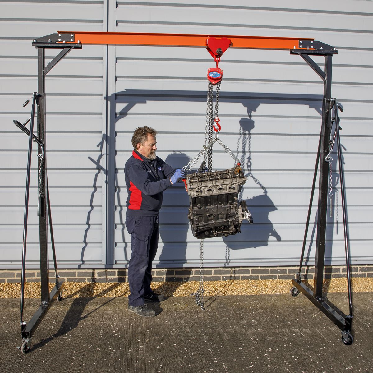 Sealey Portable Lifting Gantry Crane Adjustable 0.5 Tonne