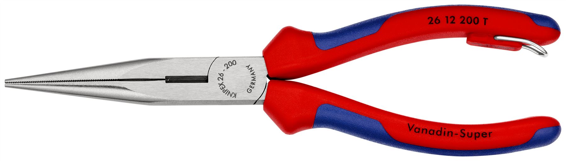 Knipex Snipe Nose Side Cutting Pliers 200mm Multi Component Grips with Tether Point 26 12 200 T