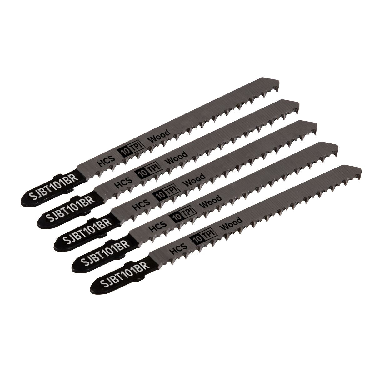 Sealey Jigsaw Blade Hard Wood Downward Cut 100mm 10tpi - Pack of 5