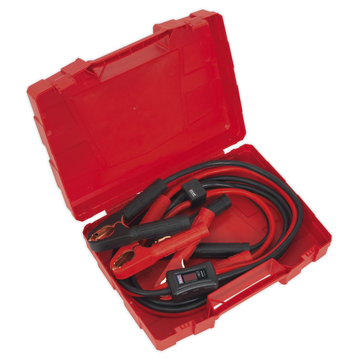Sealey 25mm x 3.5m Booster Cables CCA 600A with Electronics Protection Case LED