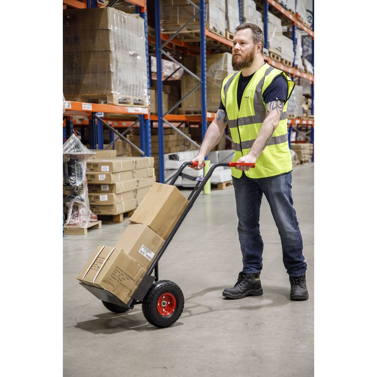 Sealey Premier Heavy-Duty Sack Truck with PU Tyres 250kg Capacity
