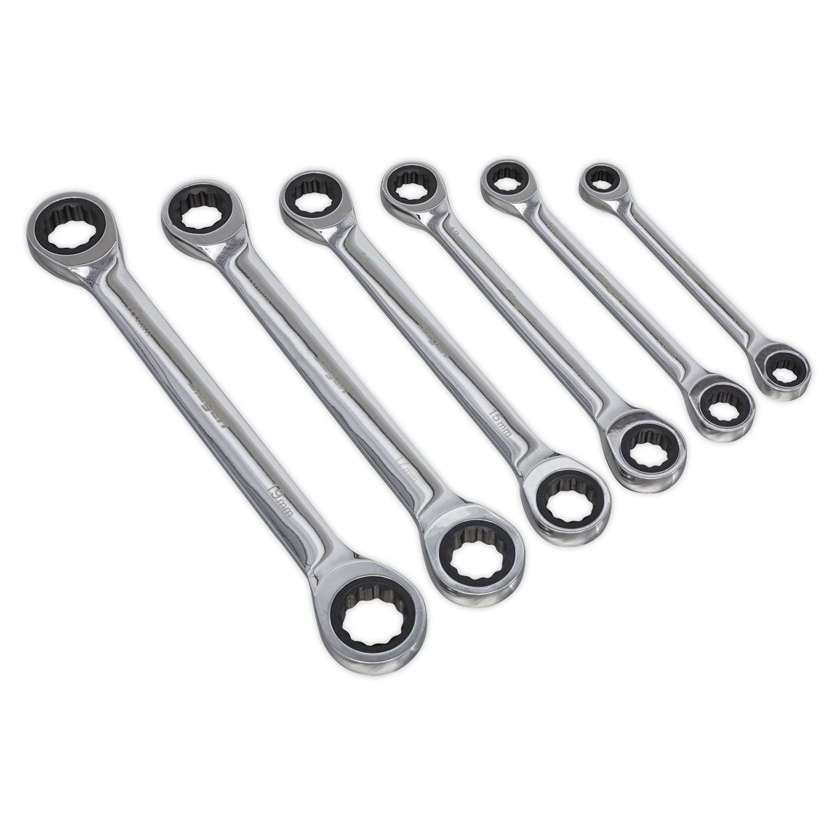 Siegen by Sealey Double End Ratchet Ring Spanner Set 6pc Metric