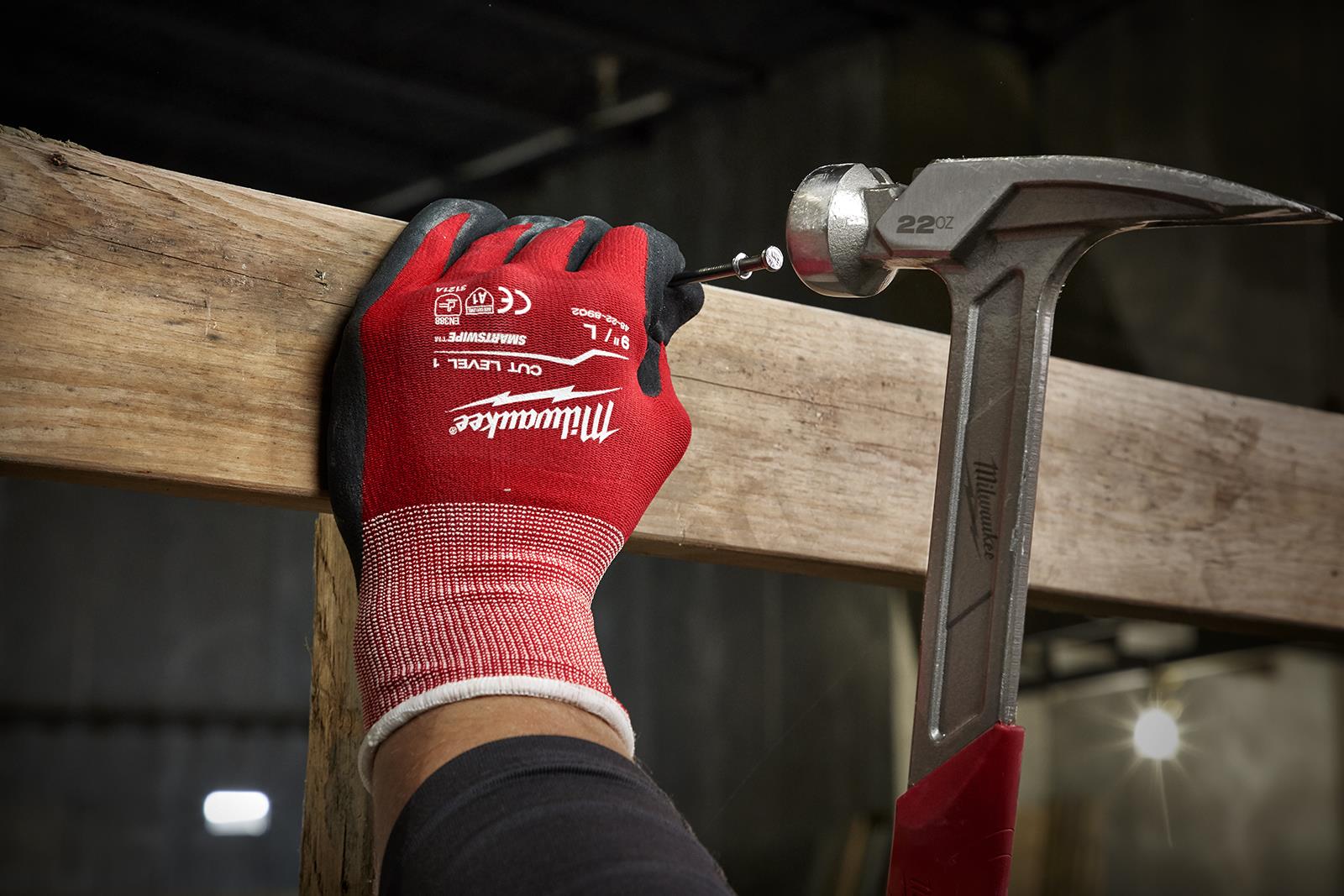 Milwaukee Safety Gloves Cut Level 1/A Dipped Glove Size 8 / M Medium