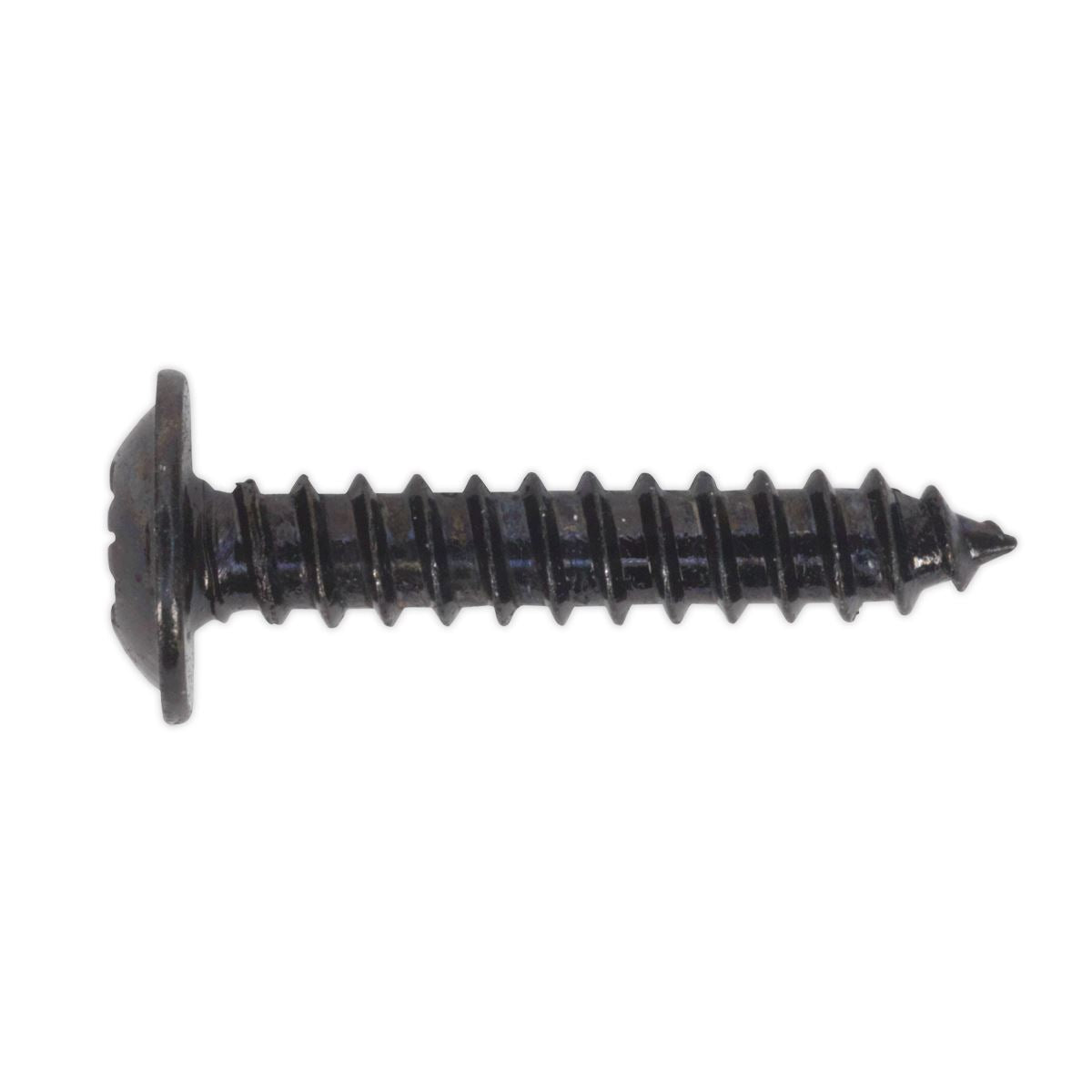 Sealey Self-Tapping Screw 3.5 x 19mm Flanged Head Black Pozi Pack of 100