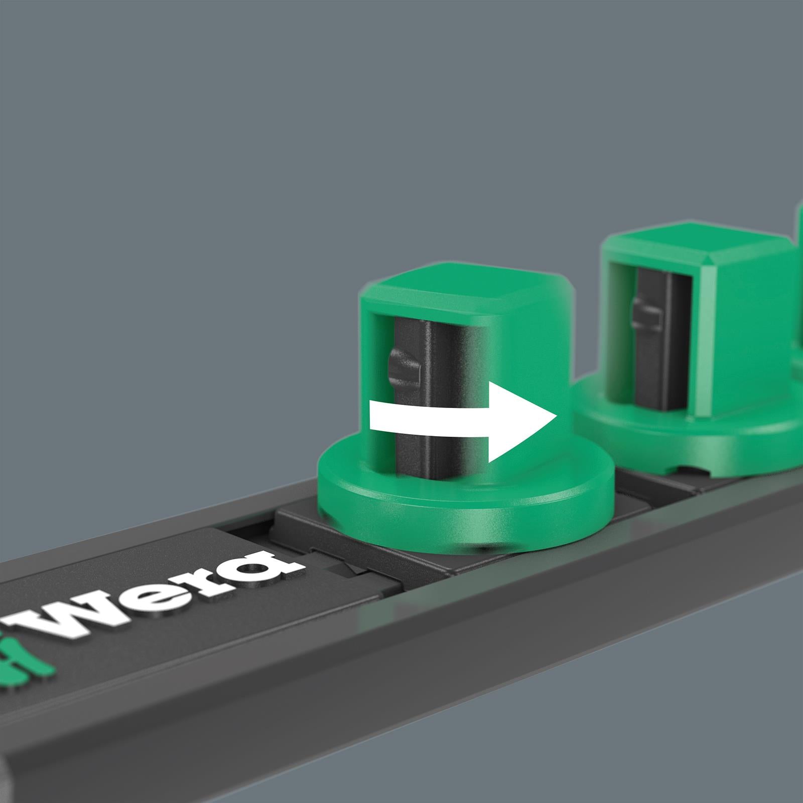 Wera Magnetic Socket Rail 3/8" Drive Twist to Unlock 9601 Empty 10 Socket Capacity 340mm