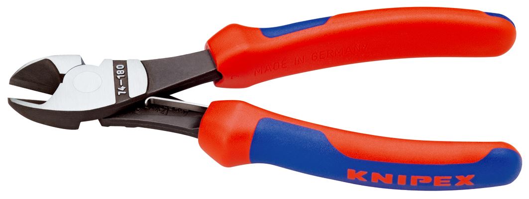 Knipex High Leverage Diagonal Cutter Cutting Pliers 180mm Multi Component Grips 74 12 180