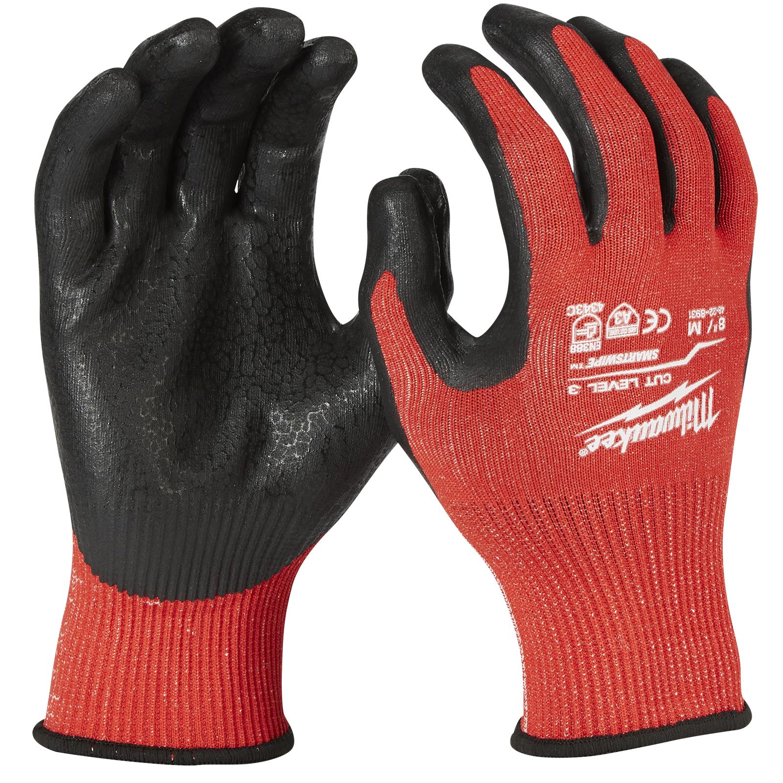 Milwaukee Safety Gloves Cut Level 3/C Dipped Glove Size 9 / L Large