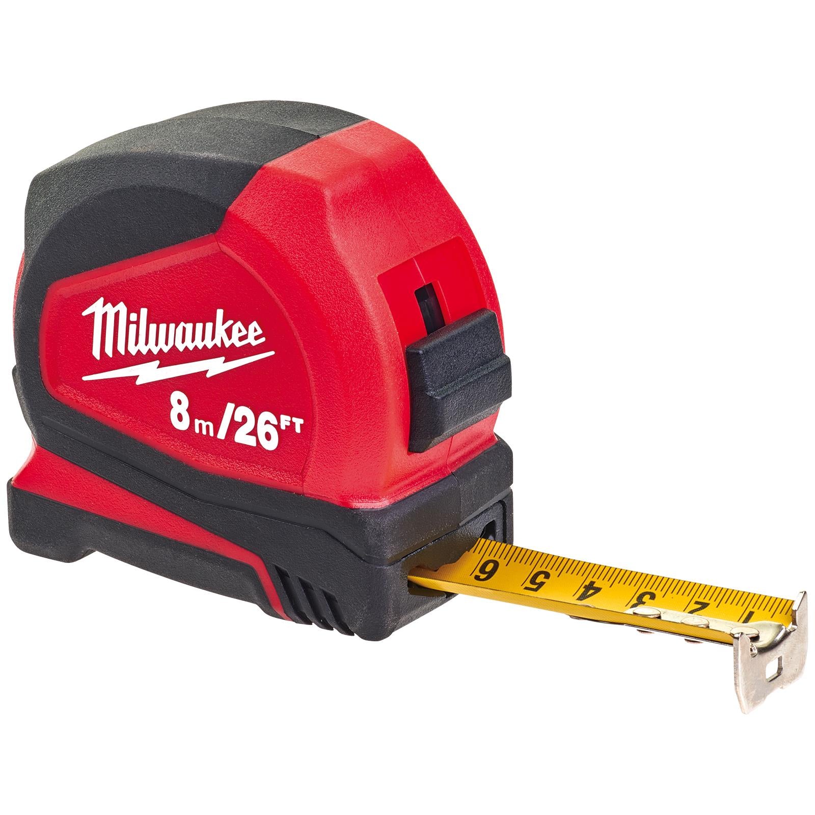 Milwaukee Tape Measure 8m 26ft Metric Imperial Pro Compact Pocket Tape 25mm Blade Width