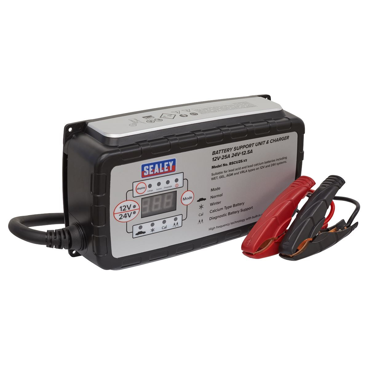 Sealey Battery Support Unit & Charger 12V-25A/24V-12.5A