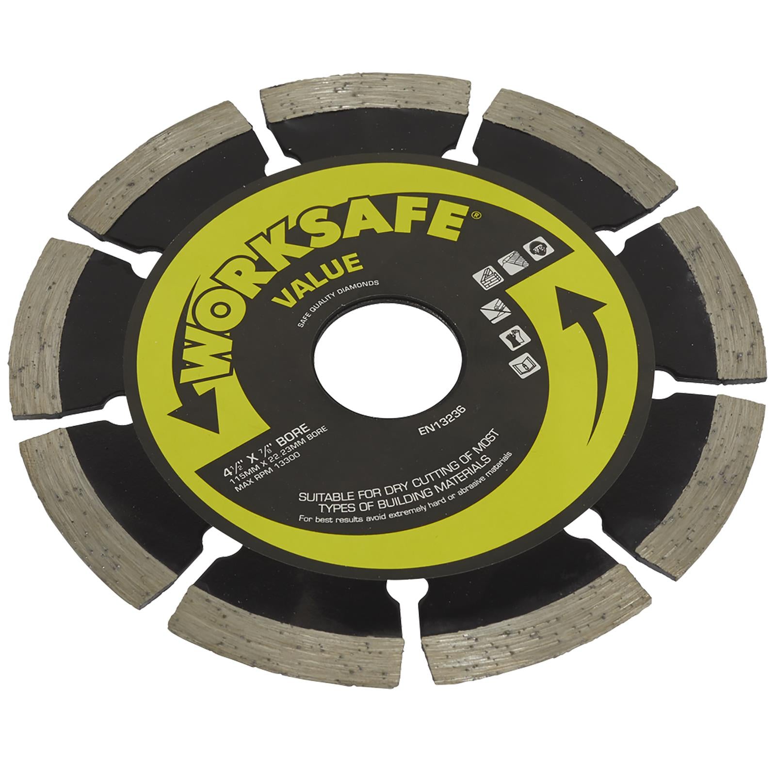 Worksafe by Sealey Value Diamond Cutting Blade 115mm x 22mm
