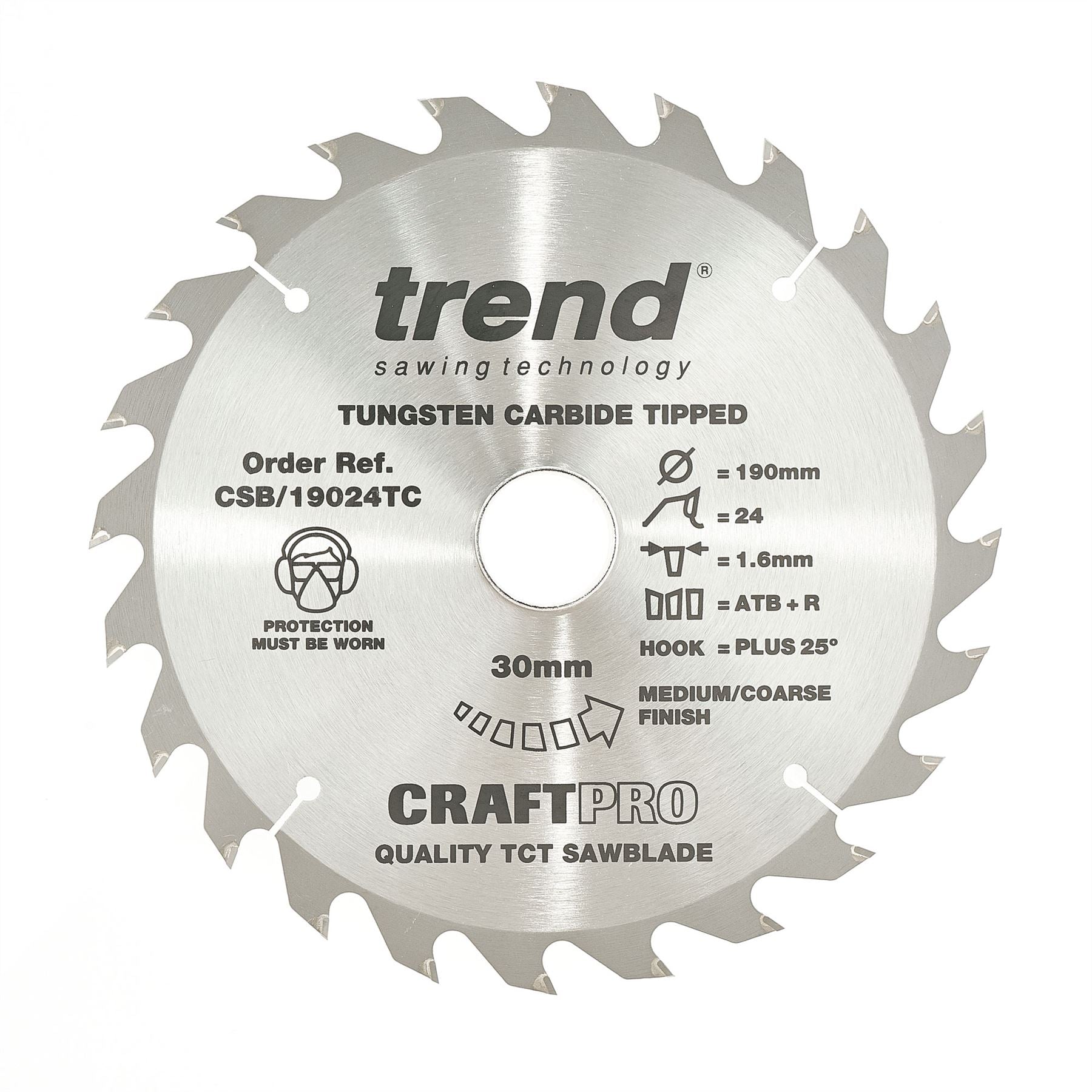 Trend Craft Saw Blade 190mm X 24 Teeth X 30 X 1.55 For Dcs575 CSB/19024TC
