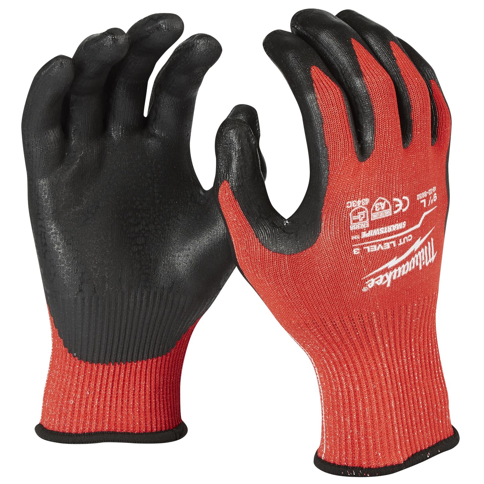 Milwaukee Safety Gloves Cut Level 3/C Dipped Glove Size 10 / XL Extra Large