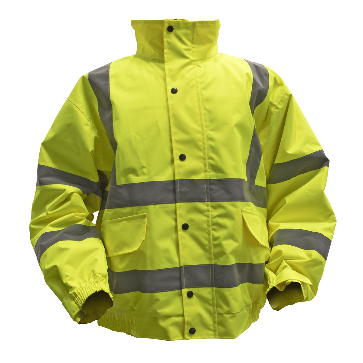 Worksafe by Sealey Hi-Vis Yellow Jacket with Quilted Lining & Elasticated Waist - X-Large