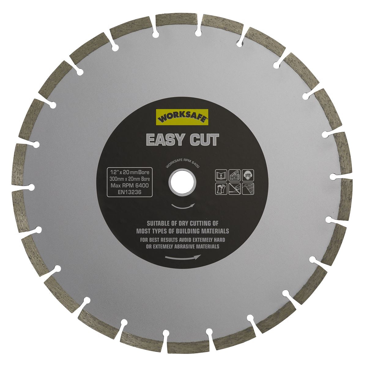 Worksafe by Sealey Silver Easy Cut Diamond Blade Ø300 x 20mm