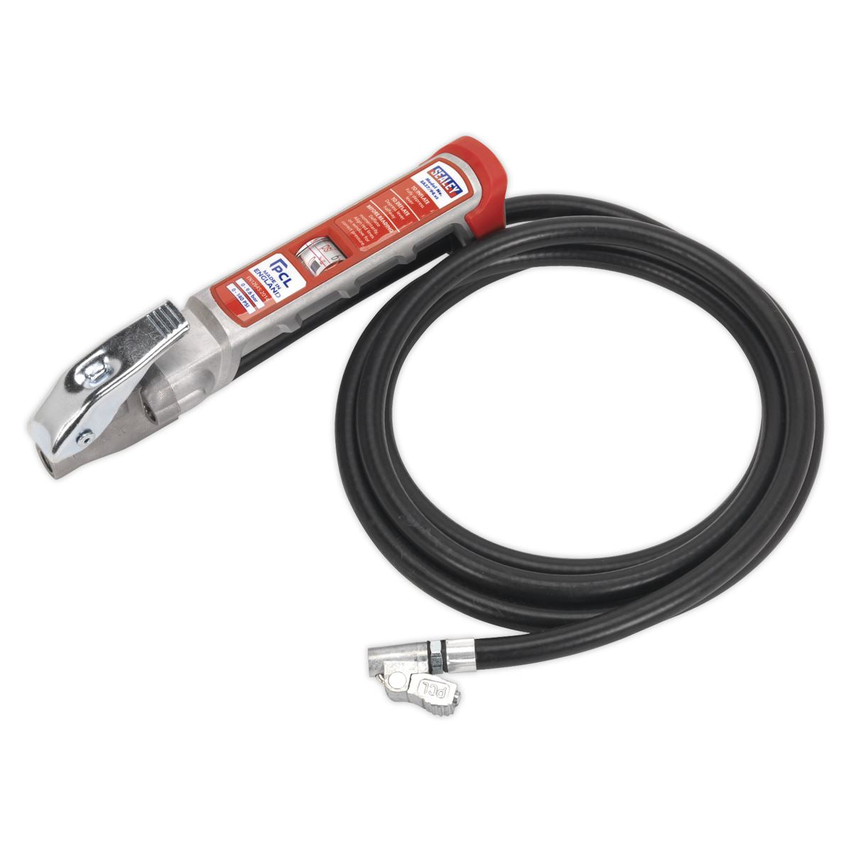 PCL Professional Tyre Inflator with 2.5m Hose & Clip-On Connector