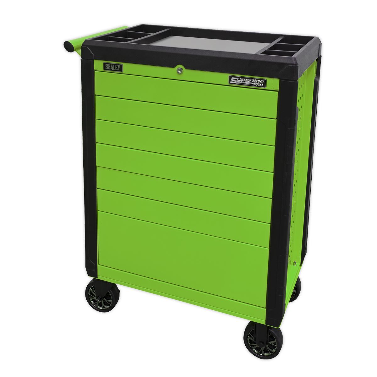Sealey Superline Pro Rollcab 7 Drawer Push-To-Open - Green