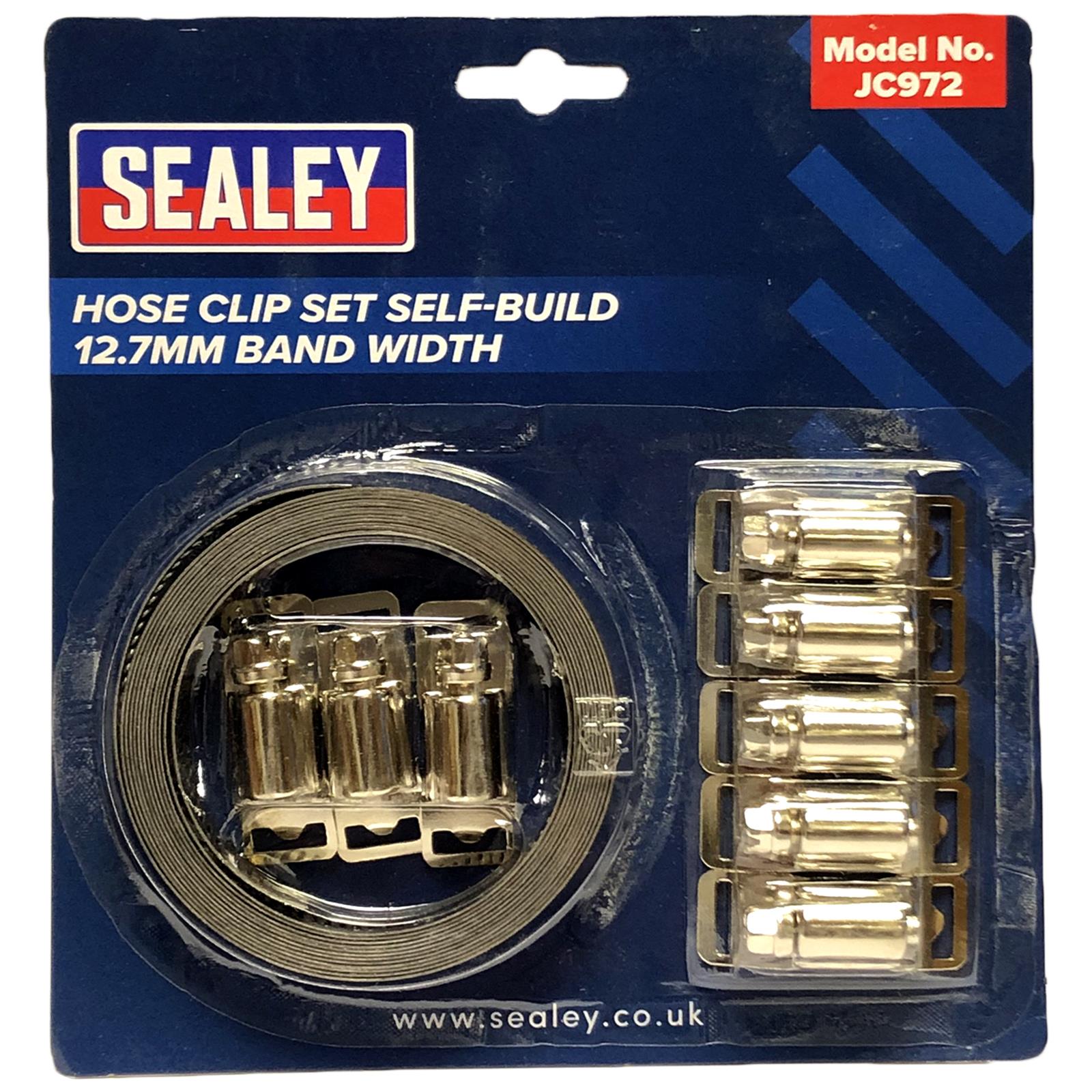 Sealey Hose Clamp Set Self Build 12.7mm Band Width with 8 Tension Clamps