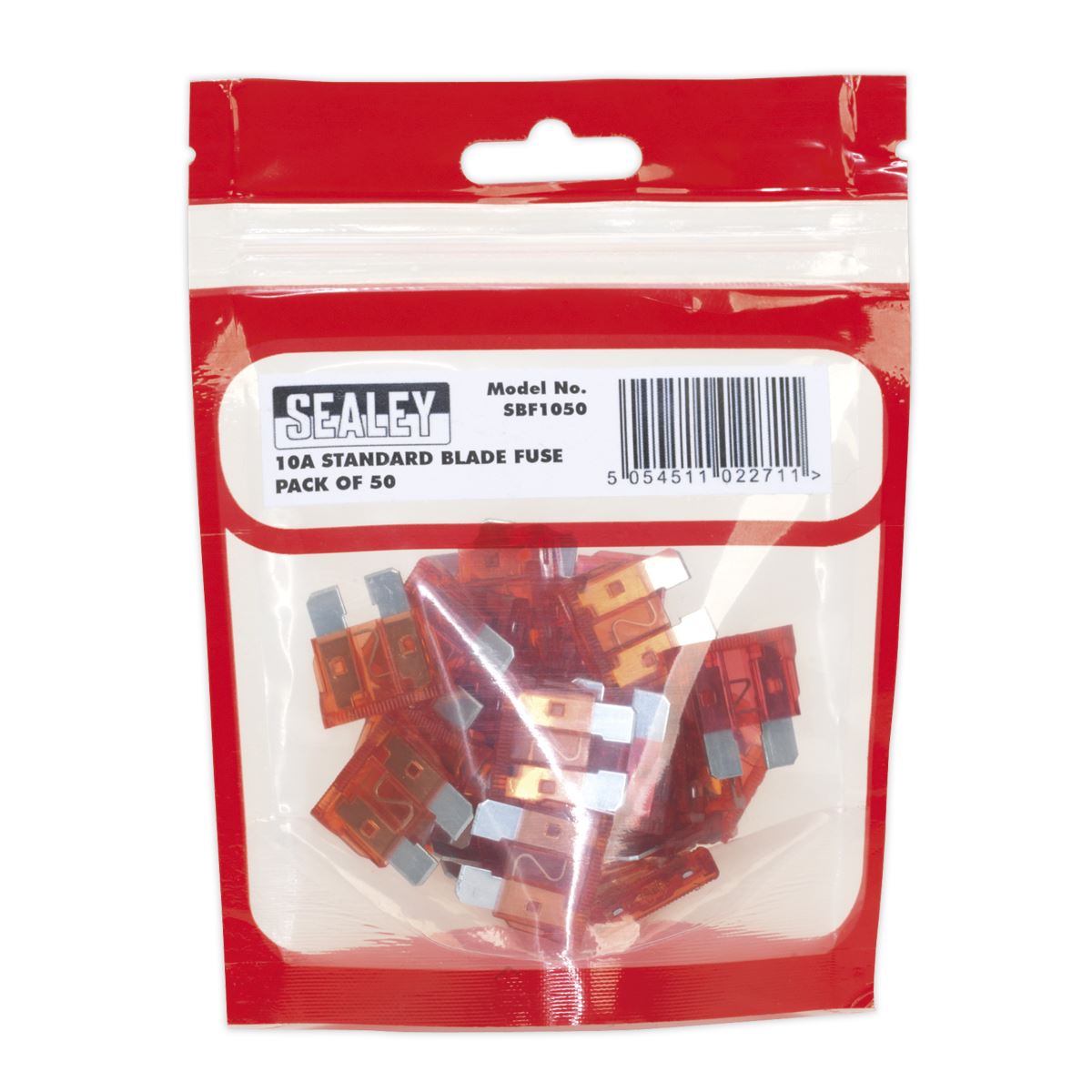 Sealey Automotive Standard Blade Fuse 10A Pack of 50