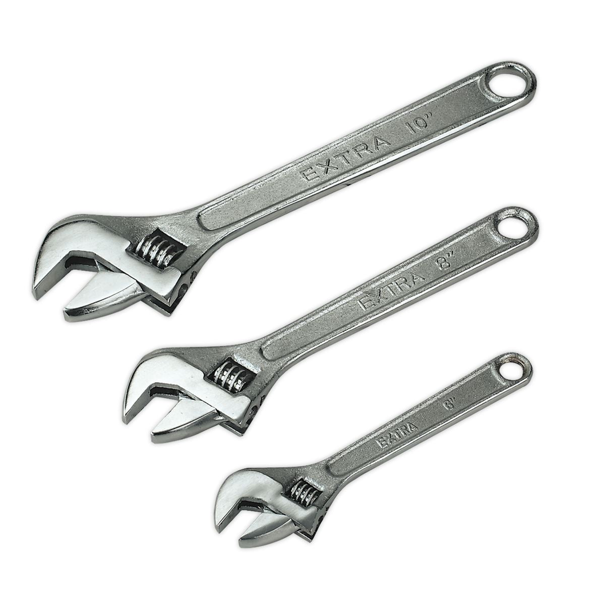 Siegen by Sealey Adjustable Wrench Set 3pc 150, 200 & 250mm