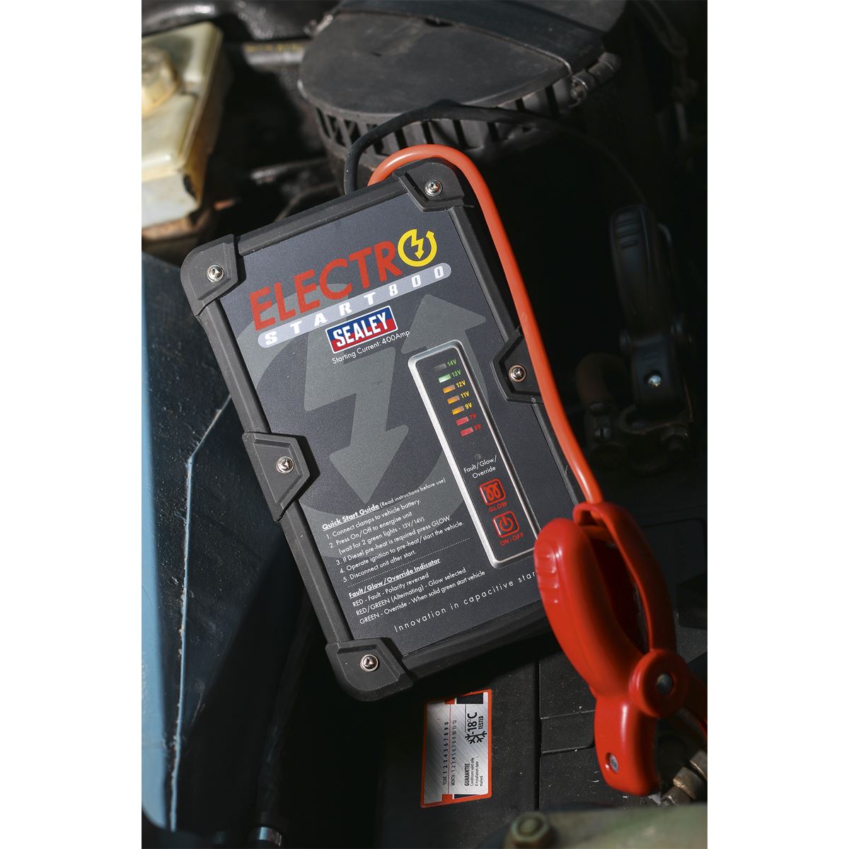 Sealey 800A 12V Electrostart Batteryless Jump Pack Power Start Portable Car Starter