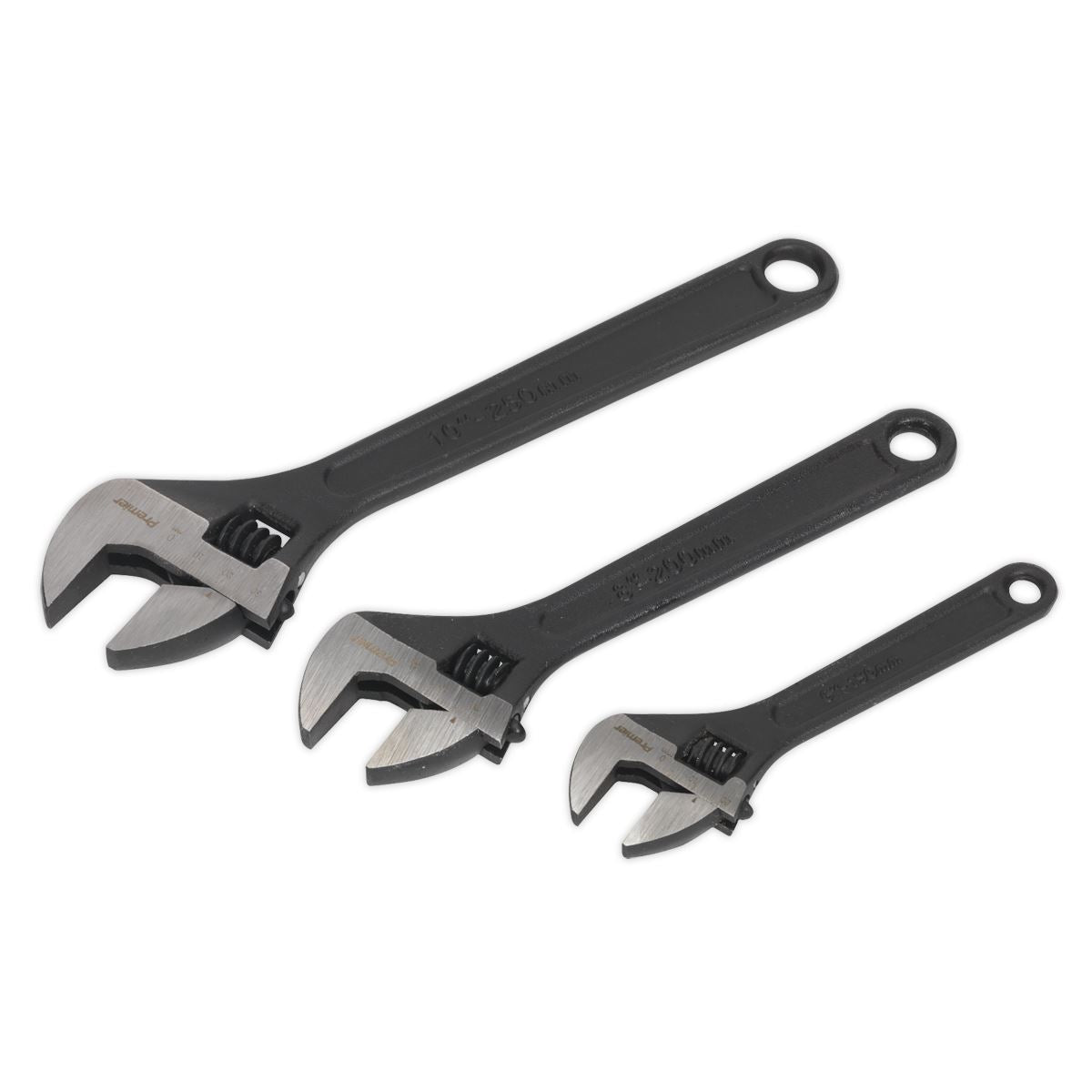 Sealey Premier Adjustable Wrench Set 3pc