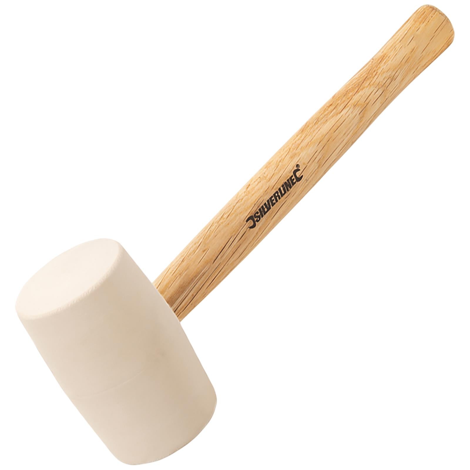 Silverline White Rubber Mallet Hammer with Hardwood Shaft