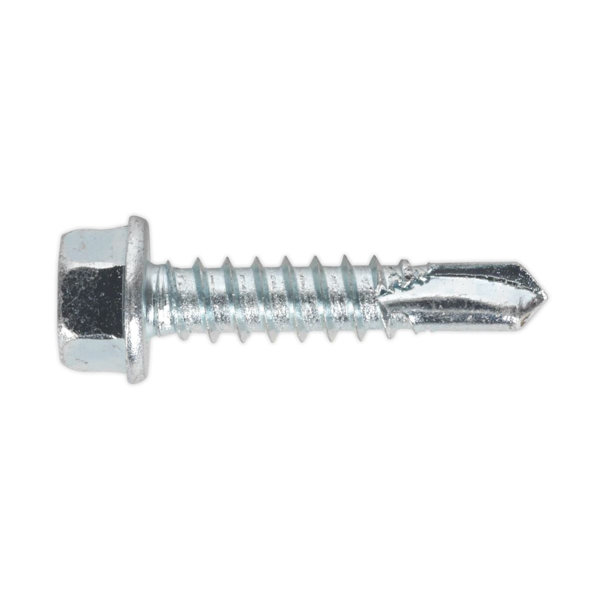 Sealey Self-Drilling Screw 5.5 x 25mm Hex Head Zinc Pack of 100