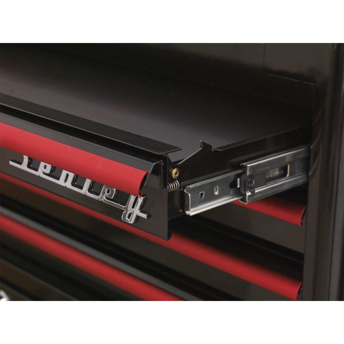 Sealey Premier Mid-Box Tool Chest 2 Drawer Retro Style - Black with Red Anodised Drawer Pulls