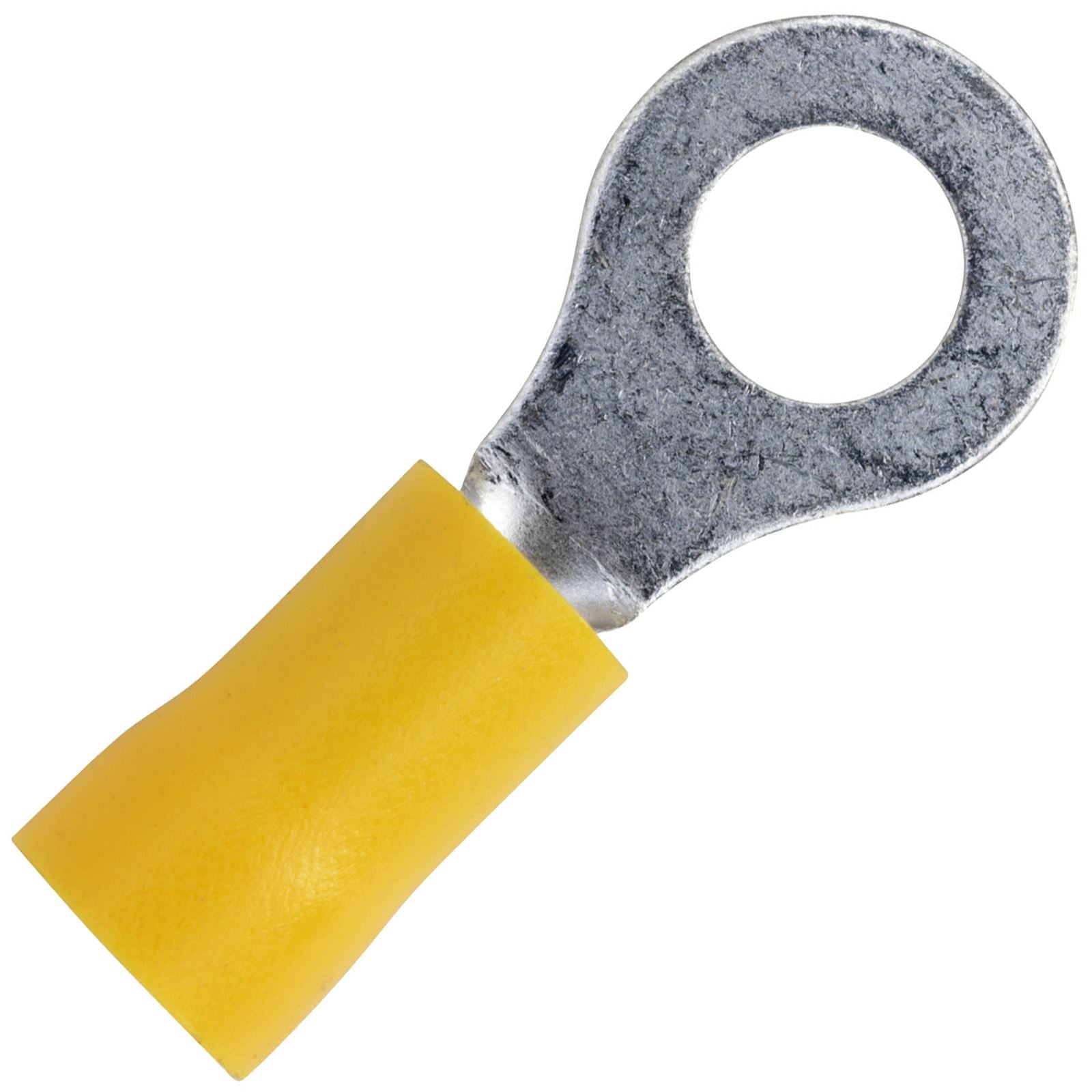 Sealey 100 Pack 6.4mm (1/4") Yellow Easy Entry Ring Terminal