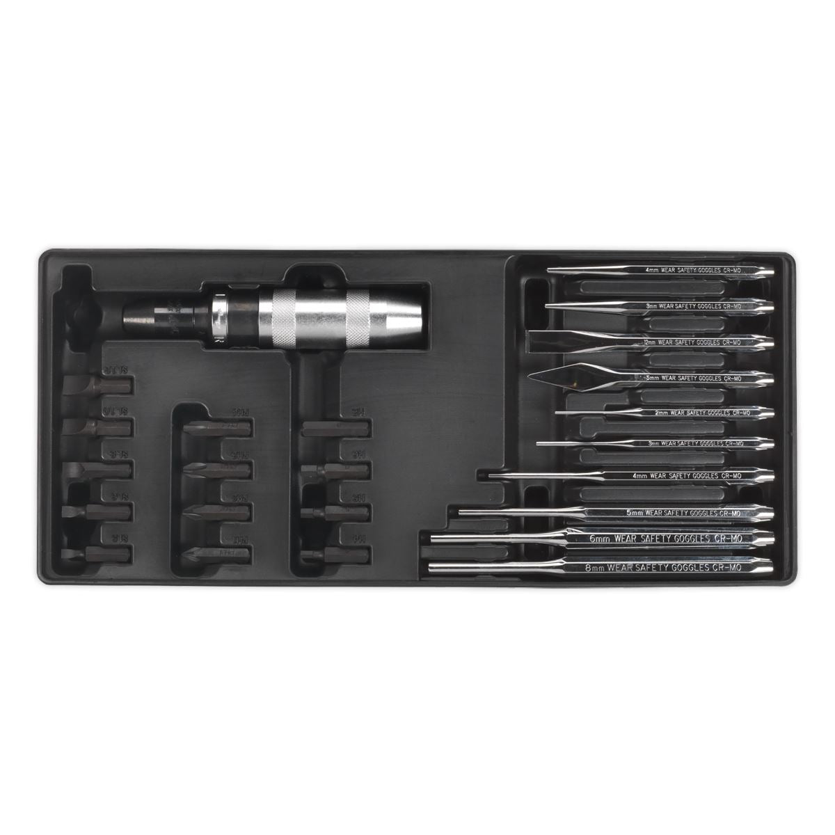 Sealey Premier Tool Tray with Punch & Impact Driver Set 25pc