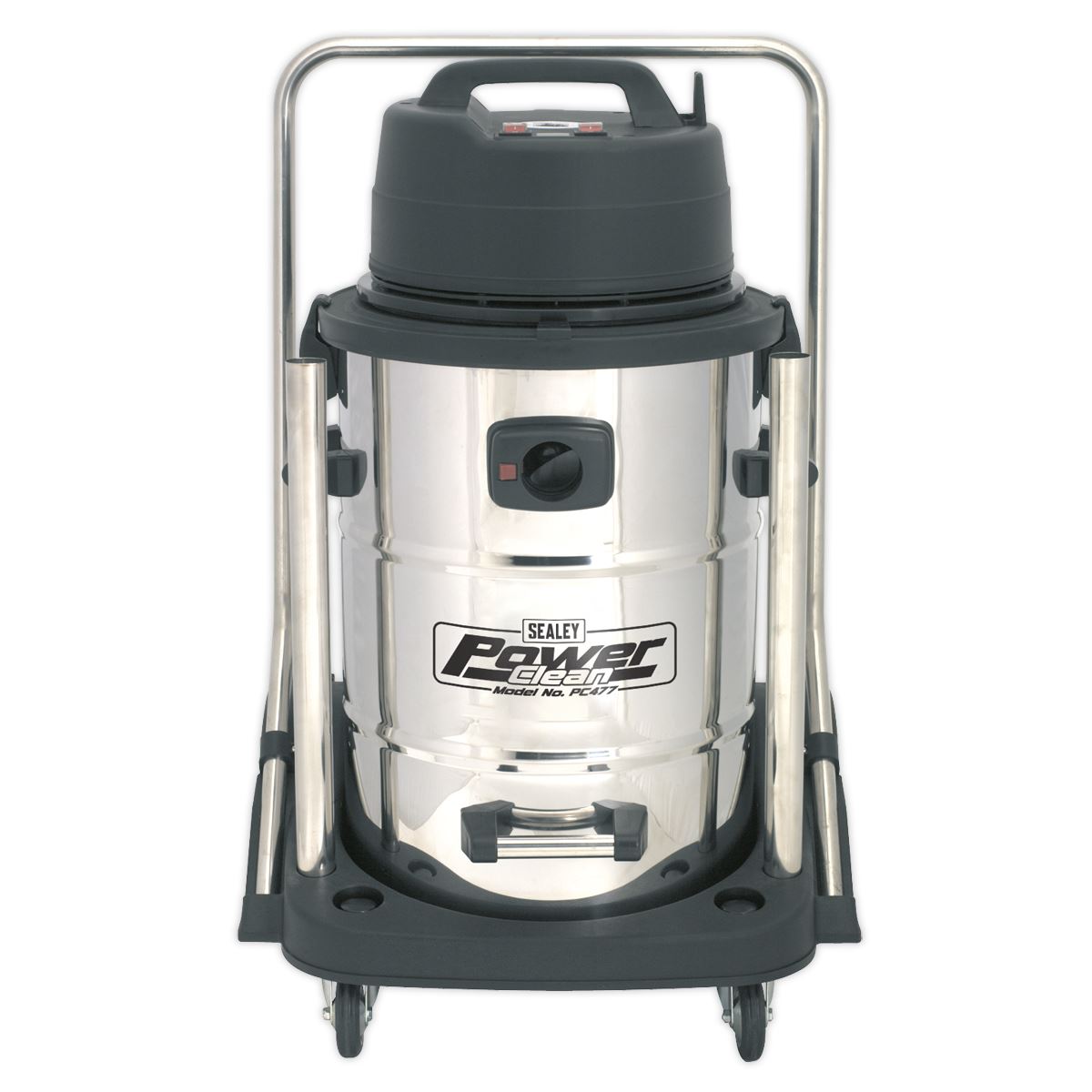 Sealey Vacuum Cleaner Industrial Wet & Dry 77L Stainless Steel Drum with Swivel Emptying 2400W