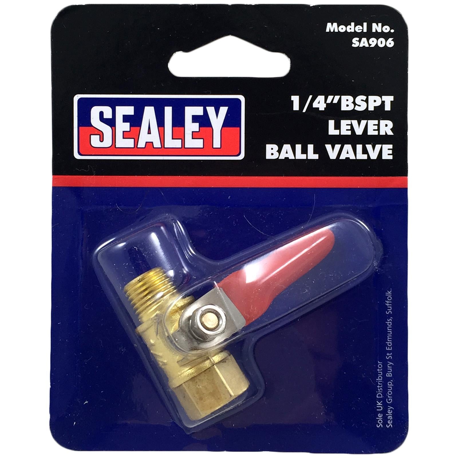 Sealey 1/4" BSPT Ball Valve Lever Air Compressor Connector