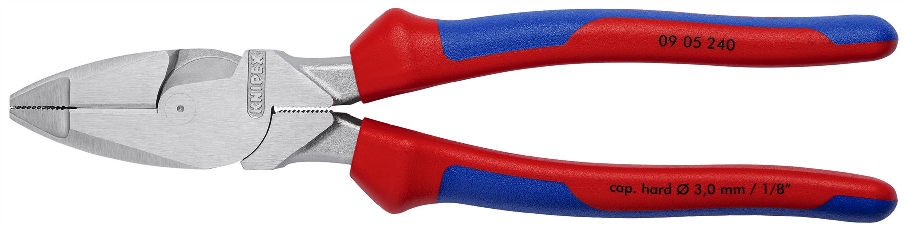 Knipex Linemans Pliers American Style 240mm Multi Component Grips Chrome Plated 09 05 240