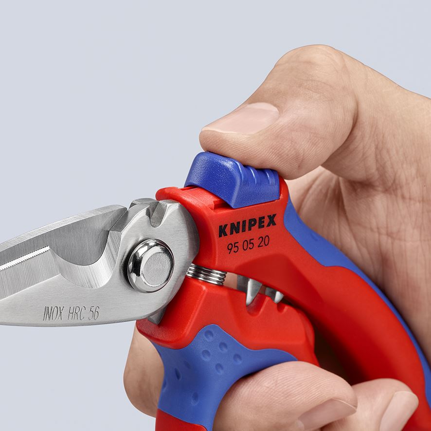 Knipex Angled Electricians Shears Scissors 160mm Multi Component Grips 95 05 20 SB