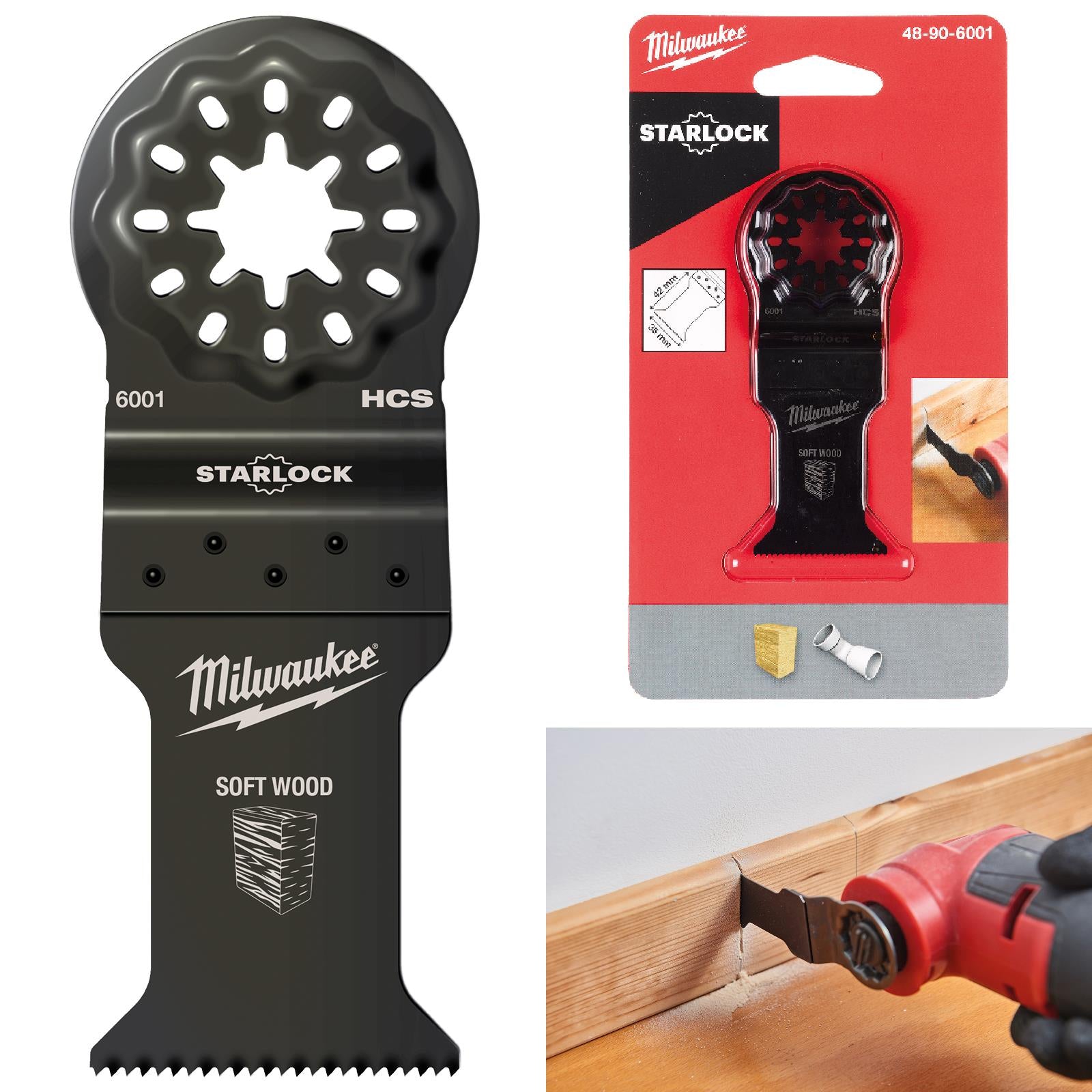 Milwaukee Multi Tool Wood Plunge Cut Cutting Blade 35mm Width x 42mm Length Starlock