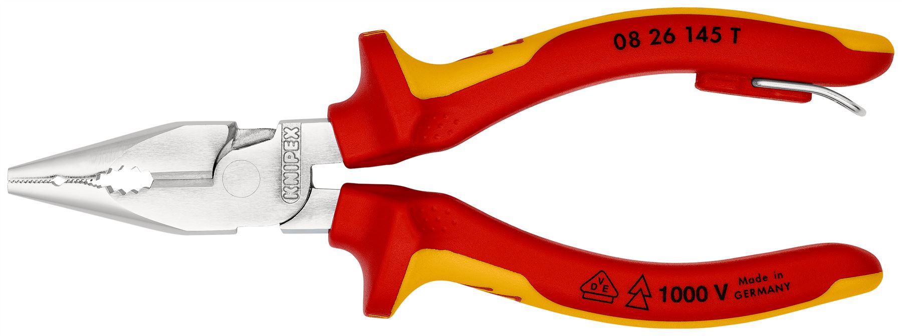 Knipex Needle Nose Combination Pliers 145mm VDE Insulated 1000V with Tether Point 08 26 145 T
