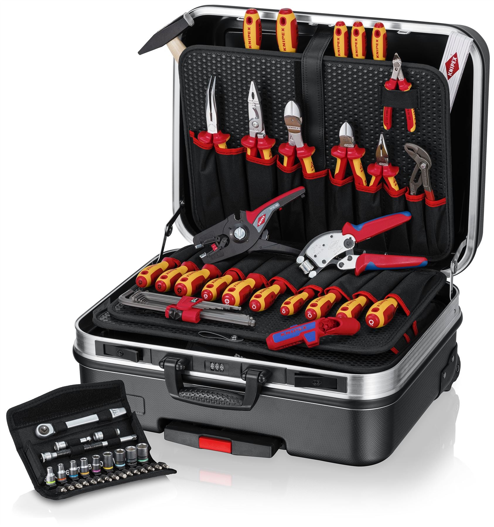 Knipex Tool Case BIG Basic Move ElectricPlus 68 Pieces with Wera Zyklop Set 00 21 06