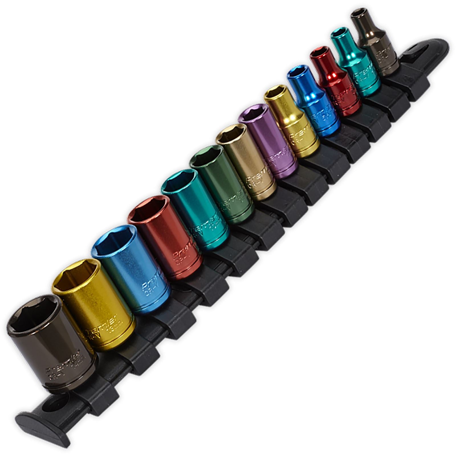 Sealey Premier 13 Piece 1/4" Drive Multi Coloured Socket Set 4-14mm