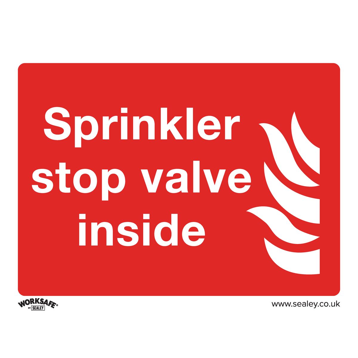 Worksafe by Sealey Safe Conditions Safety Sign - Sprinkler Stop Valve - Self-Adhesive Vinyl - Pack of 10