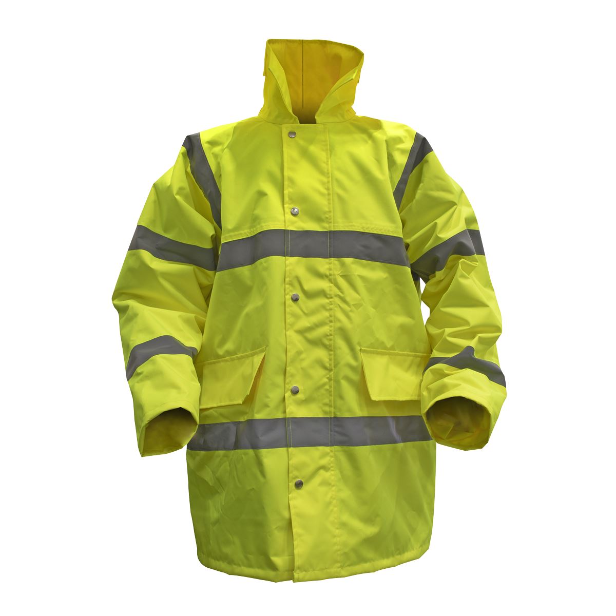 Worksafe by Sealey Hi-Vis Yellow Motorway Jacket with Quilted Lining - XX-Large
