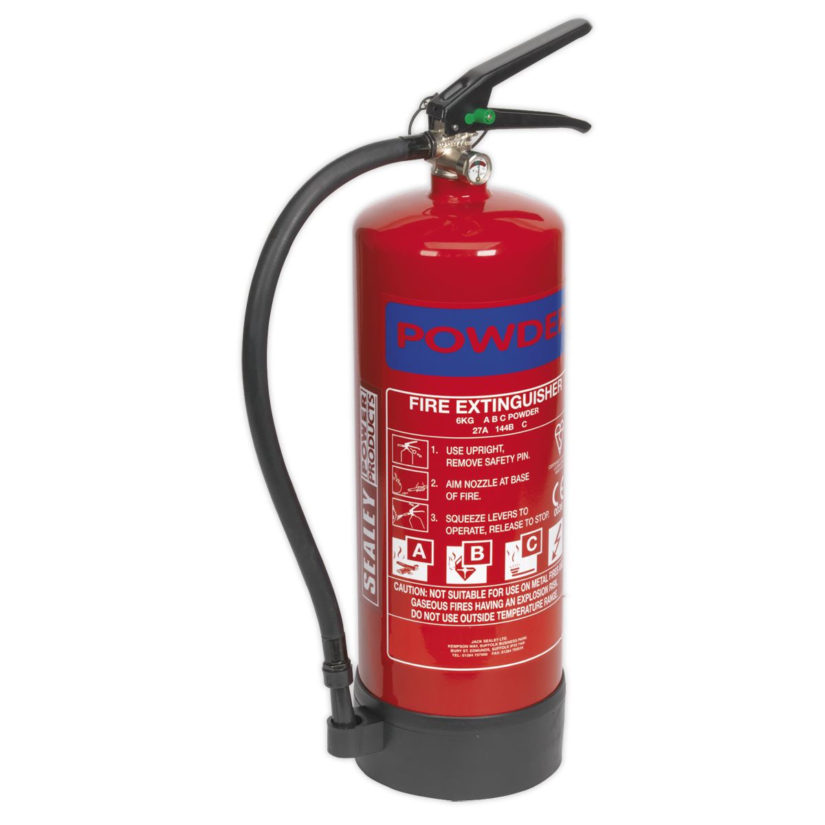 Sealey Fire Extinguisher 6kg Dry Powder