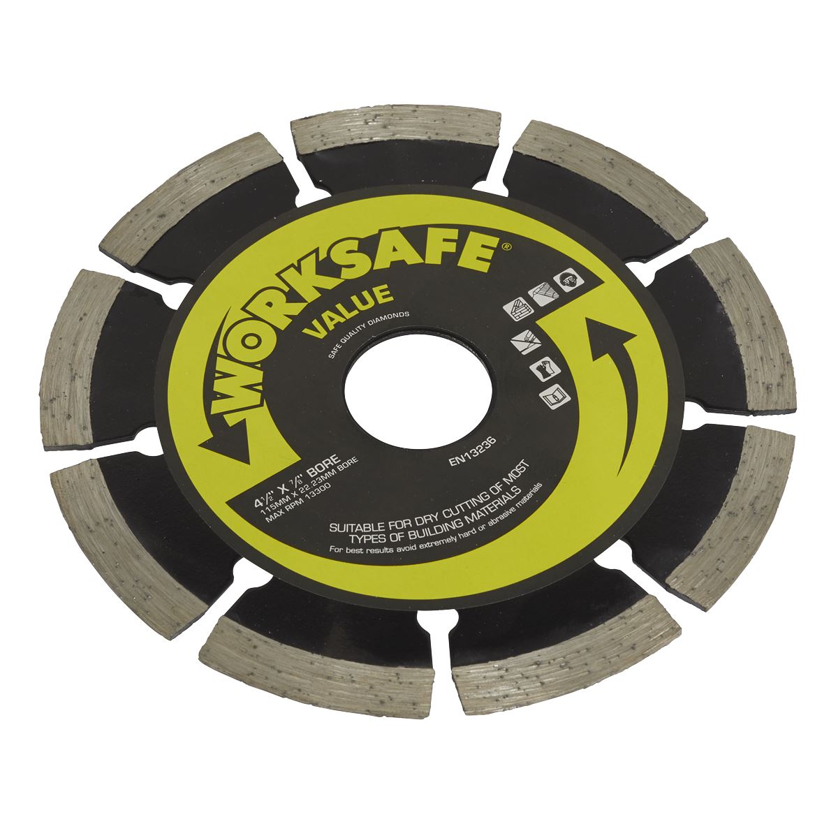 Worksafe by Sealey Value Diamond Cutting Blade 115mm x 22mm