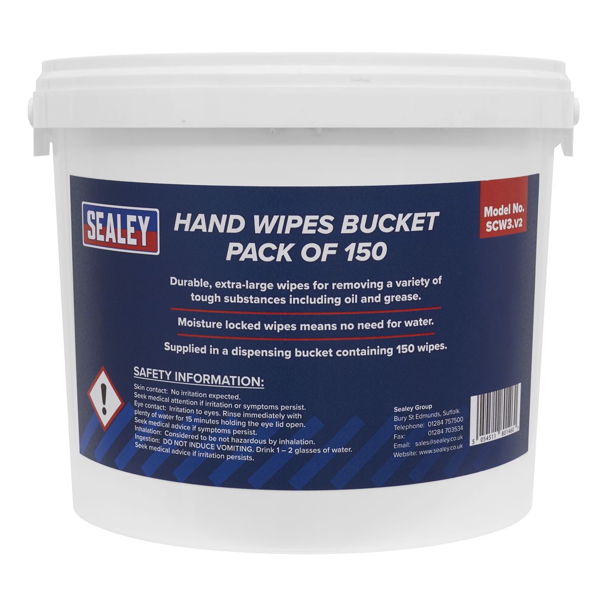 Sealey Hand Wipes Bucket - Pack of 150