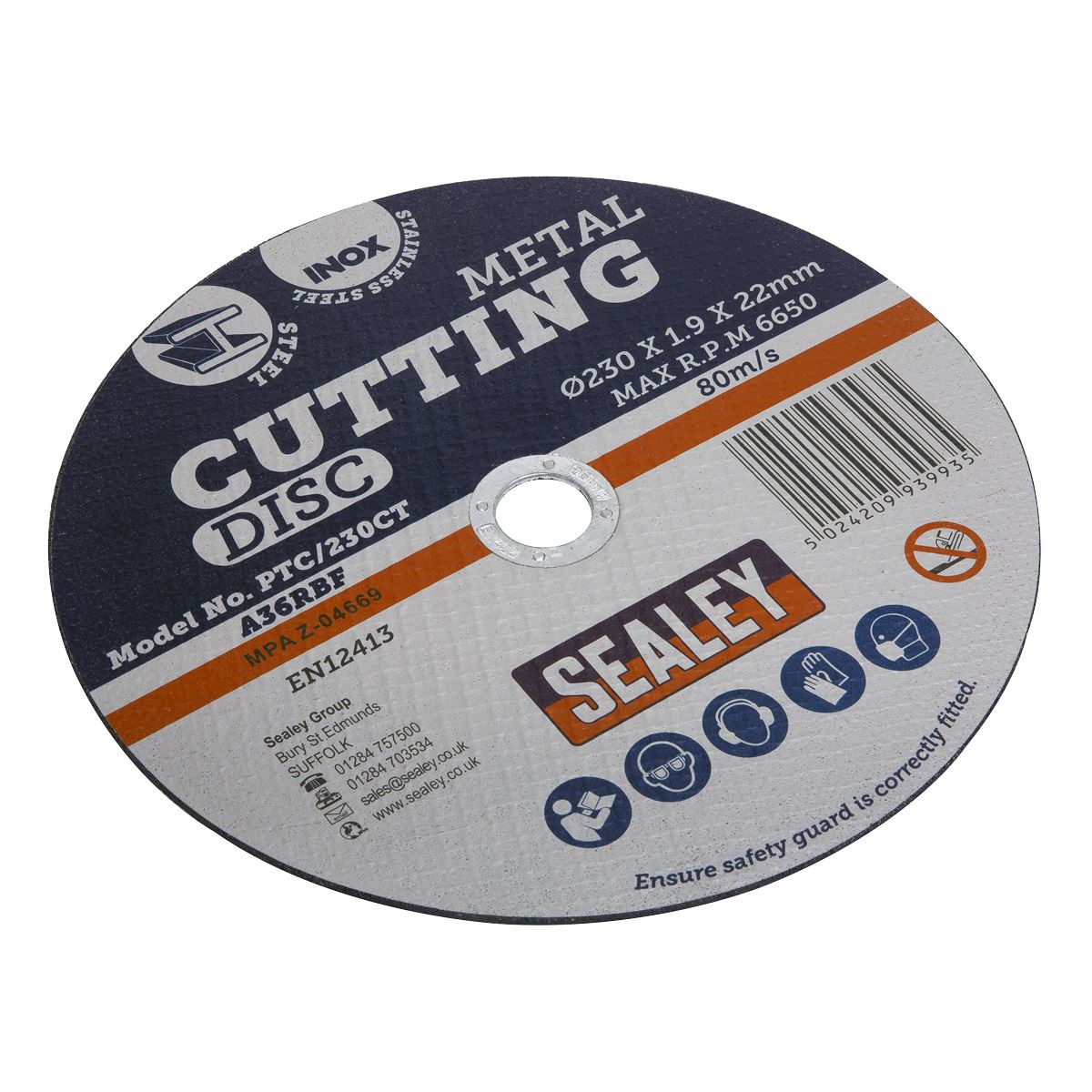 Sealey Cutting Disc Ø230 x 2mm Ø22mm Bore