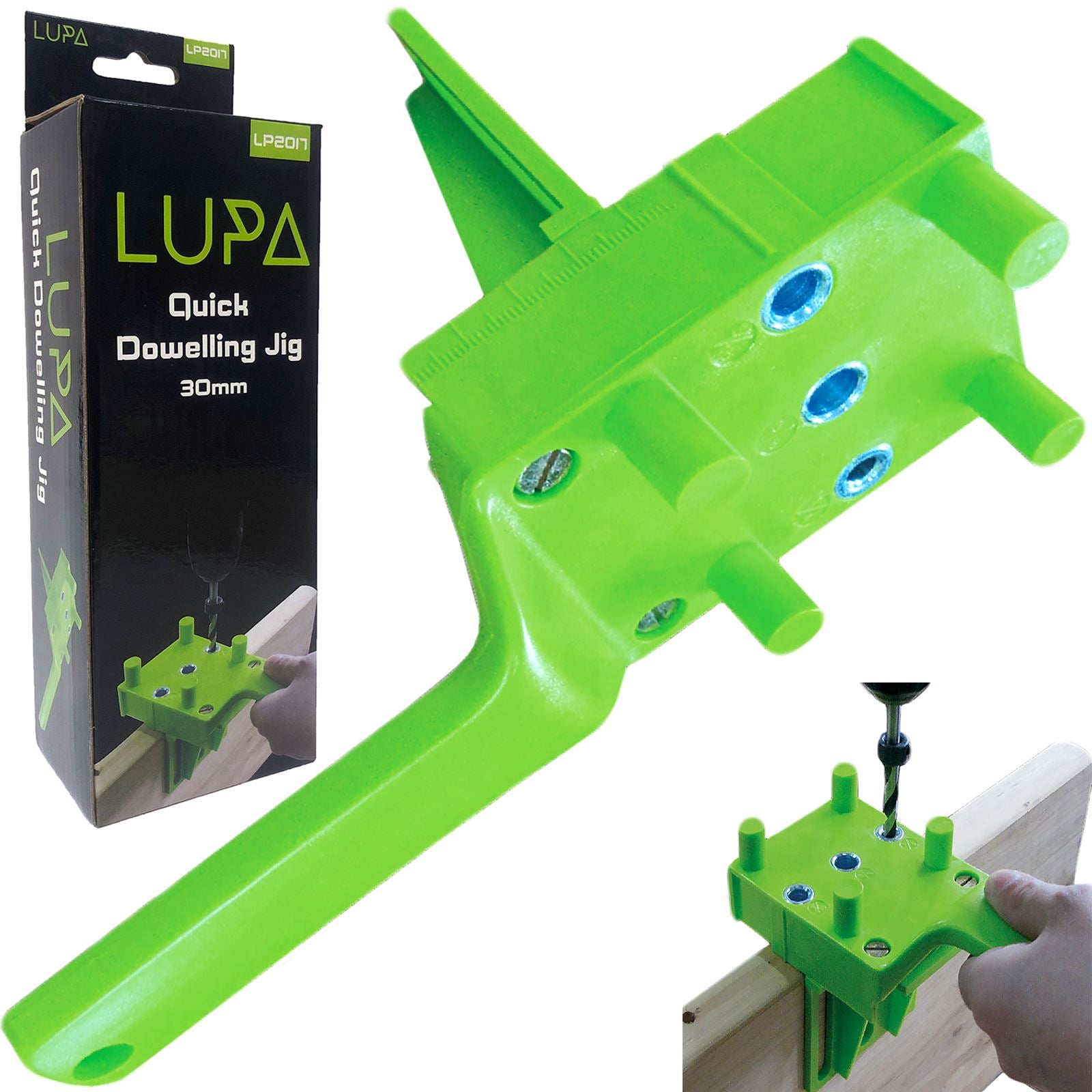 LUPA 30mm Quick Dowelling Jig E, L & T Joints 6, 8 & 10mm Dowel Drill Wood Joint