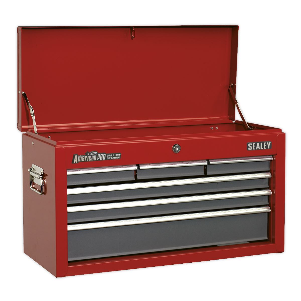 Sealey American Pro Topchest 6 Drawer with Ball-Bearing Slides - Red/Grey